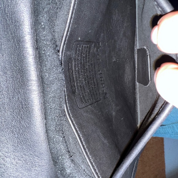 Vintage Coach 9142 Black Saddle Flap Slim Hippie Leather Cross Body Purse Bag - Picture 5 of 7